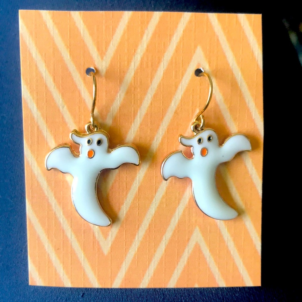 Enamel ghost earrings / Halloween/ new